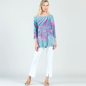 Clara Sunwoo 1X worn once Current Aqua Blue & Fucshia Tunic EUC